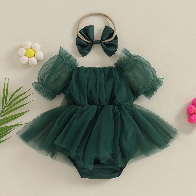 JOSEPHINE Tulle Romper Dress with Headband
