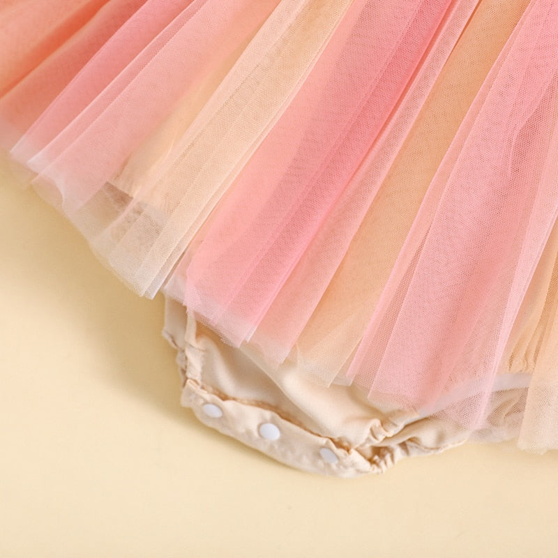 BUTTERFLY Rainbow Tulle Romper Dress