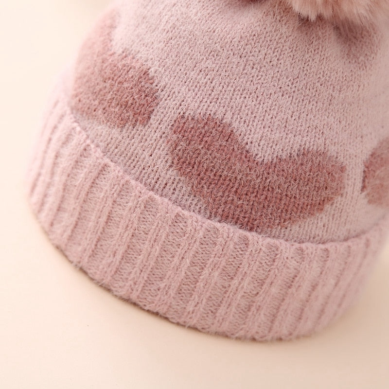 HEART Pompom Beanie