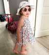 APRIL Big Bow Floral Dress with Hat