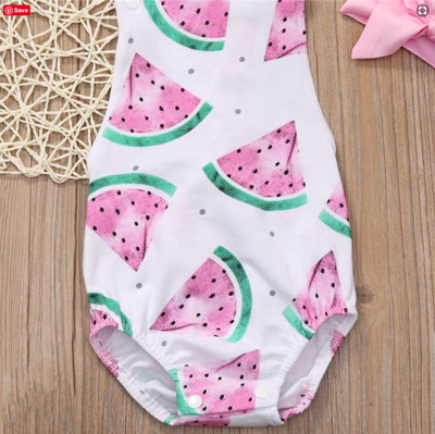 WATERMELON Romper with Headband