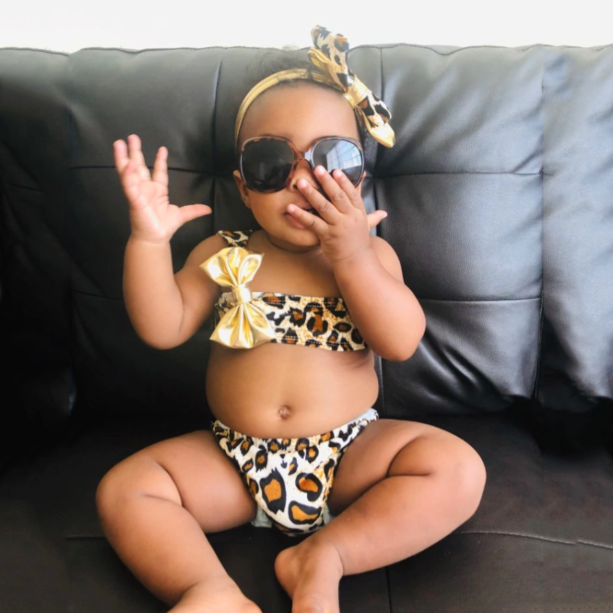 Baby leopard 2025 print swimsuit