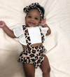 LEOPARD Overall Romper with Headband