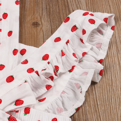 STRAWBERRY Ruffle Romper with Headband