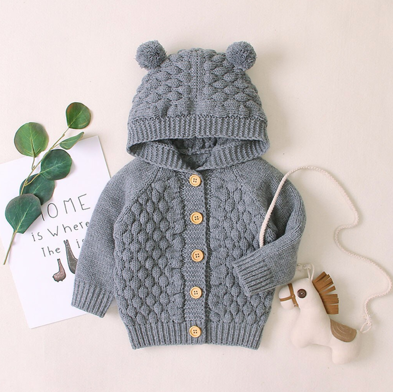 BEAR Knitted Cardigan - Hazel & Bo