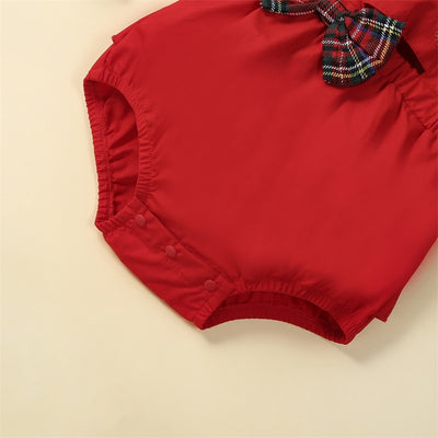 MERRY CHRISTMAS Red Bowtie Romper