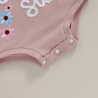LIL SIS Ribbed Ruffle Romper