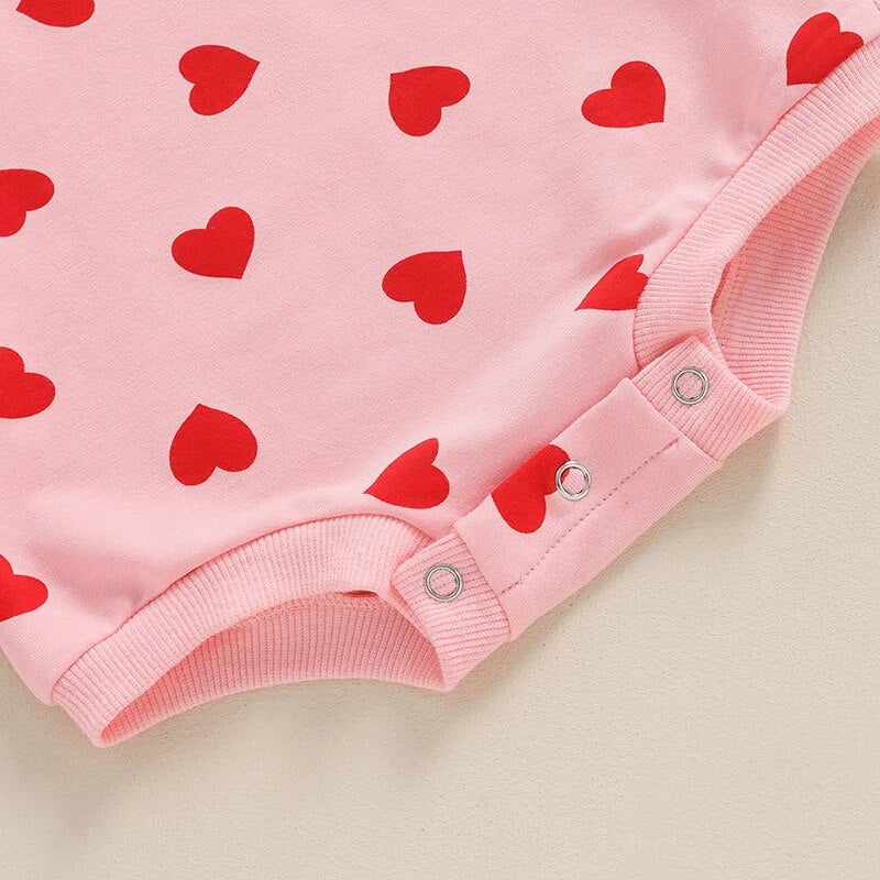 LITTLE HEARTS Ruffle Long-Sleeve Onesie