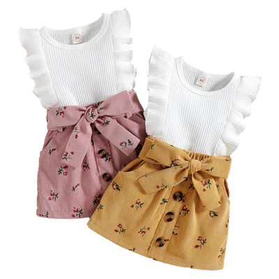 SERAFINA Floral Corduroy Skirt Outfit