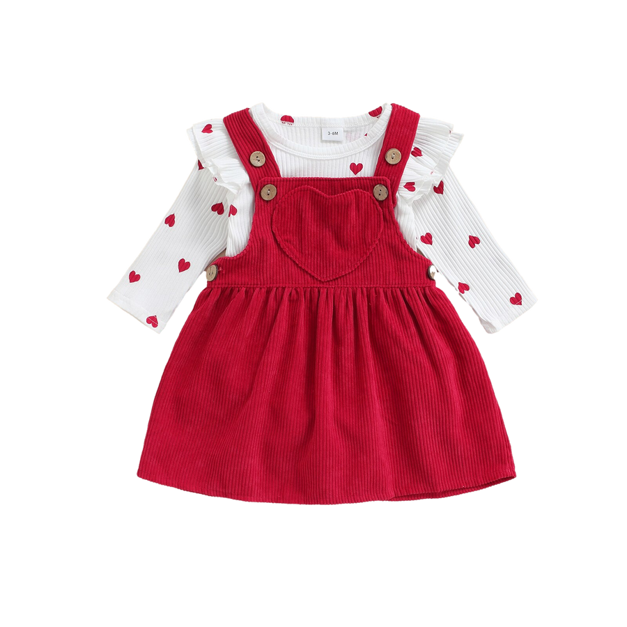 HEART Corduroy Overall Dress