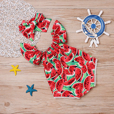 WATERMELON Red Romper with Headband