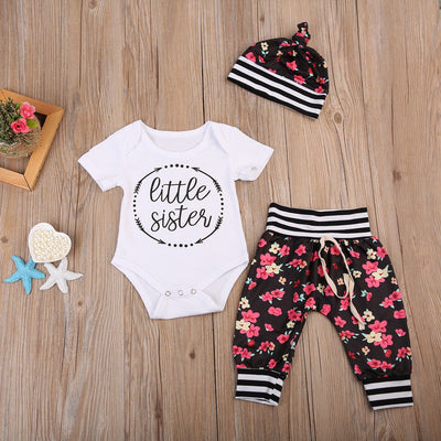 3 piece 'Little Sister' Flower Outfit