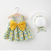 APRIL Big Bow Floral Dress with Hat