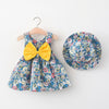 APRIL Big Bow Floral Dress with Hat