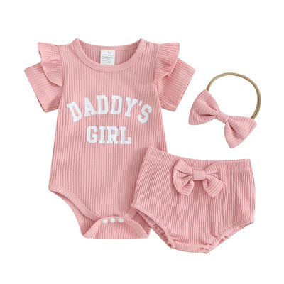 DADDY'S GIRL Ribbed Outfit with Headband