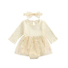 DAISY Ribbed Tulle Romper with Headband
