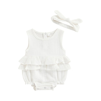 MILLIE Ruffle Romper with Headband