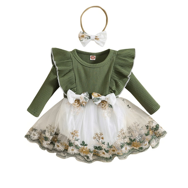 OPHELIA Embroidered Tulle Romper Dress