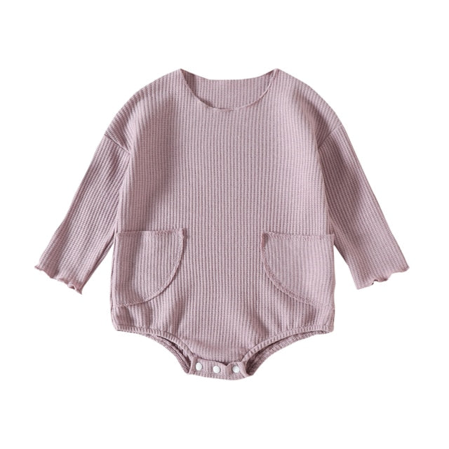 MAGGIE Waffle Knit Pocket Long-Sleeve