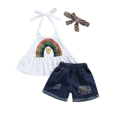 RAINBOW Denim Shorts Outfit