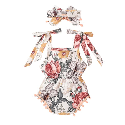 MIRABELLE Floral Tassel Romper