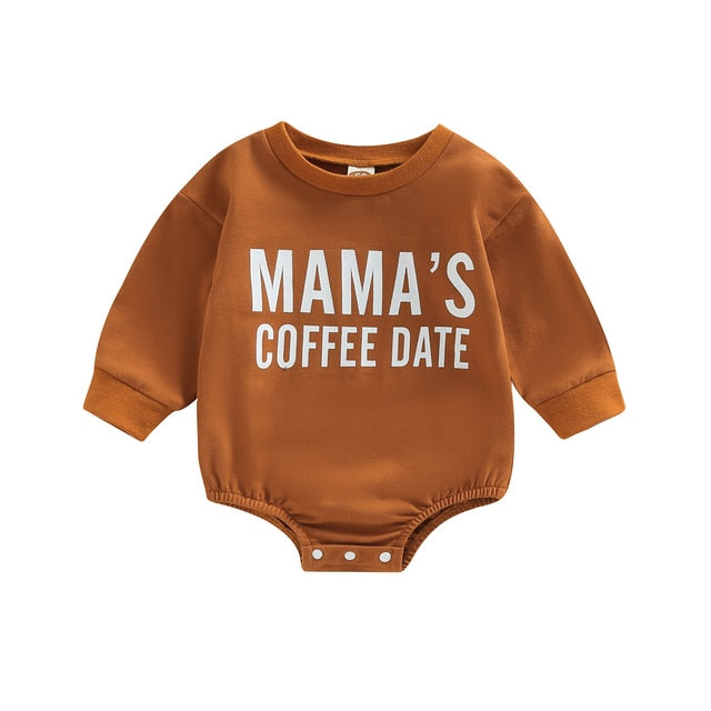 MAMA'S COFFEE DATE Long-Sleeve Onesie