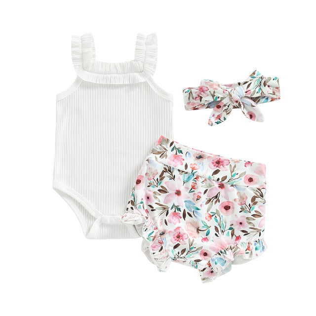 SOLINE Summer Ruffle Outfit with Headband