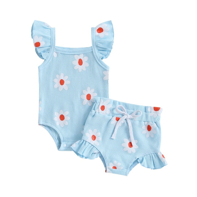 DAISY Ruffle Waffle Knit Outfit