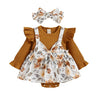 PENNY Floral Bowtie Romper Dress with Headband