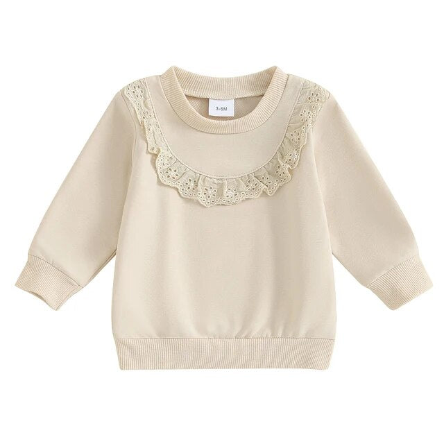 VIOLA Lace Ruffle Sweatshirt