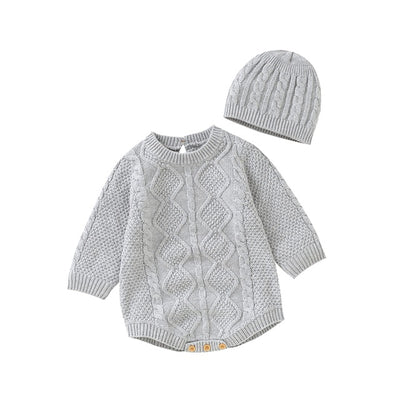 COVE Knitted Romper with Beanie