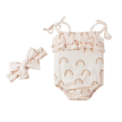 INDIAN SUMMER Ruffle Romper with Headband
