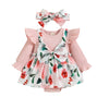 PENNY Floral Bowtie Romper Dress with Headband