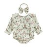 CHARLOTTE Floral Collar Romper with Headband