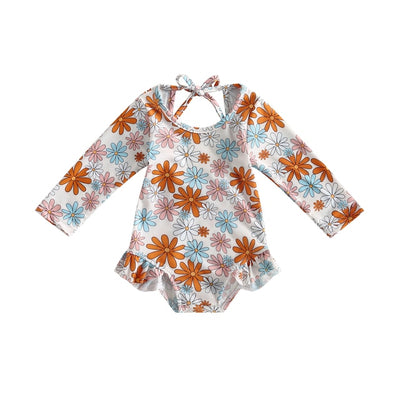 FLOWER CHILD Long-Sleeve Swimsuit