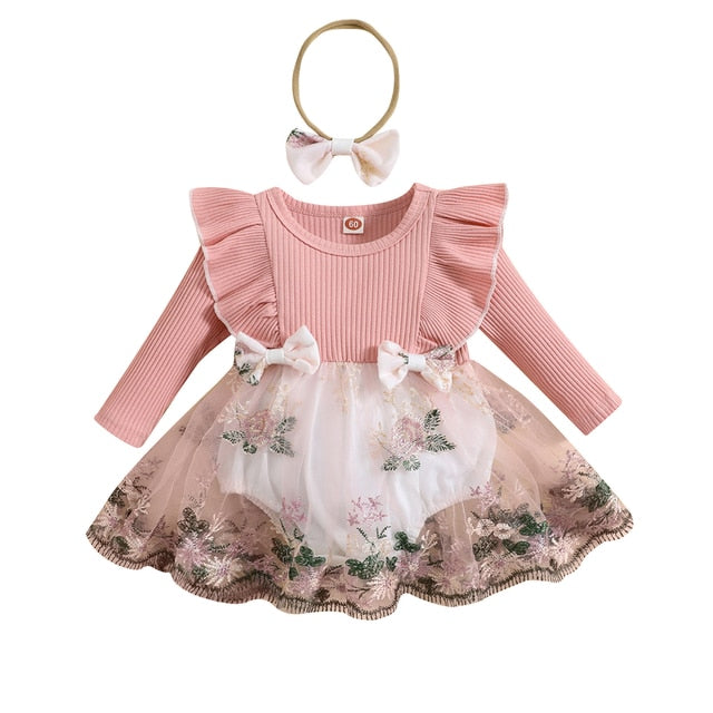 OPHELIA Embroidered Tulle Romper Dress - Hazel & Bo OPHELIA Embroidered Tulle Romper Dress - Hazel & Bo