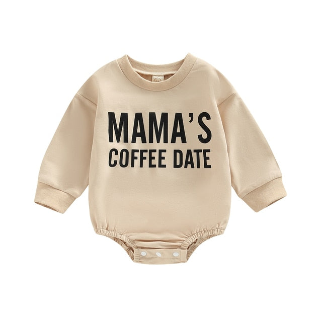 MAMA'S COFFEE DATE Long-Sleeve Onesie