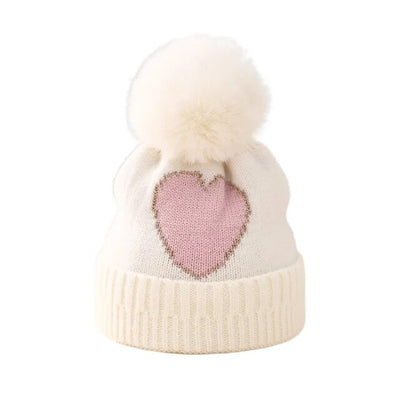 BIG HEART Pompom Beanie