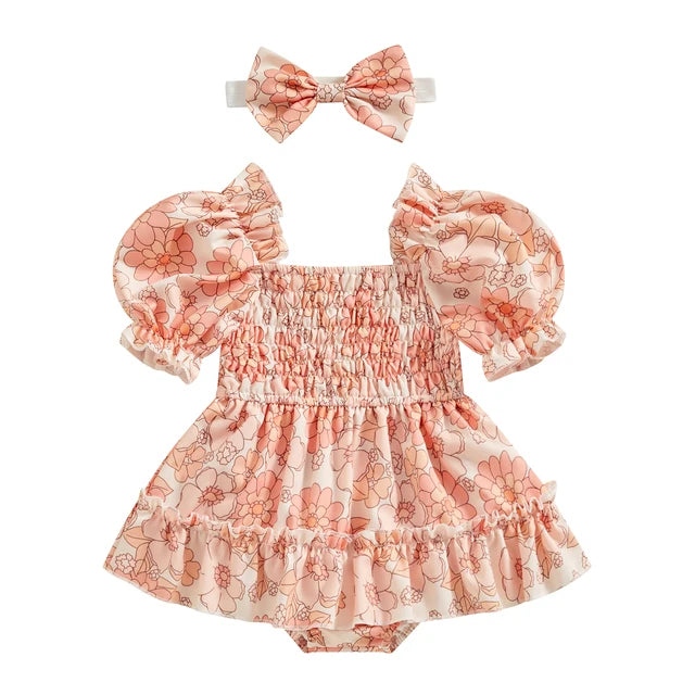 SUMMER FIELDS Romper Dress with Headband