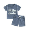 LITTLE DUDE Waffle Knit Outfit