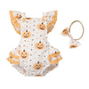 PUMPKIN Crochet Ruffle Romper with Headband