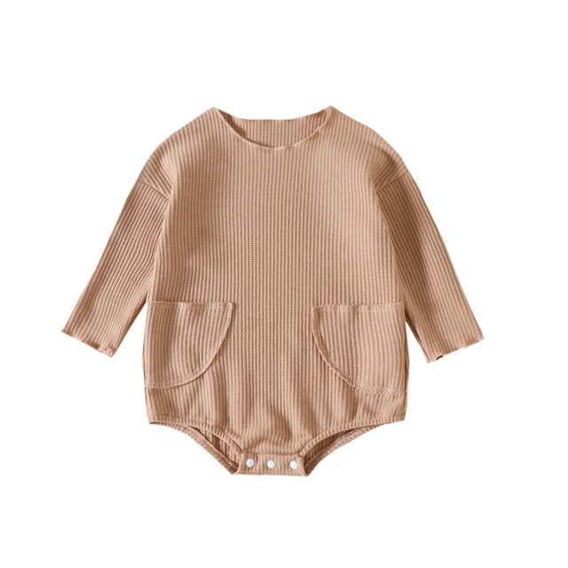 MAGGIE Waffle Knit Pocket Long-Sleeve