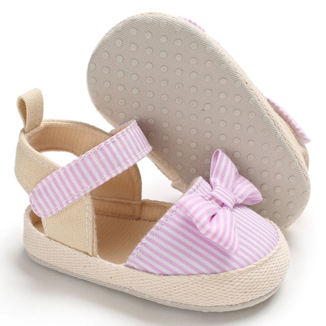 MOANA Striped Bowtie Sandals