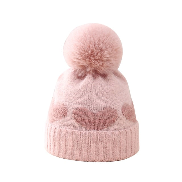 HEART Pompom Beanie