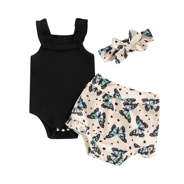 SOLINE Summer Ruffle Outfit with Headband