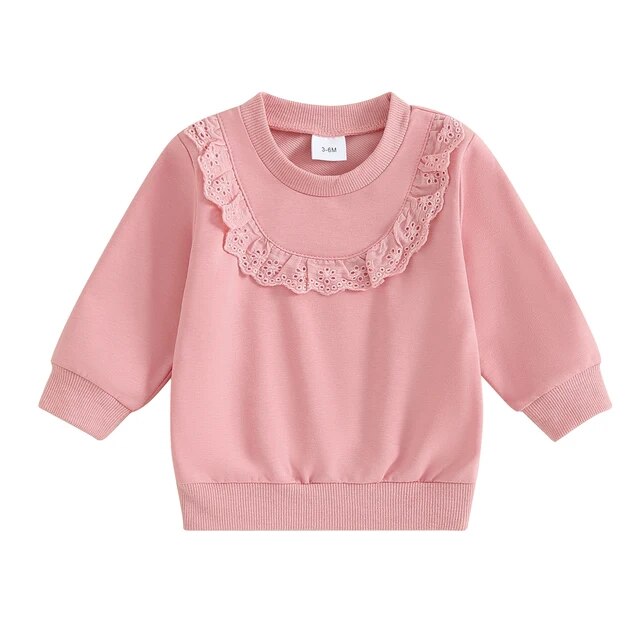 VIOLA Lace Ruffle Sweatshirt