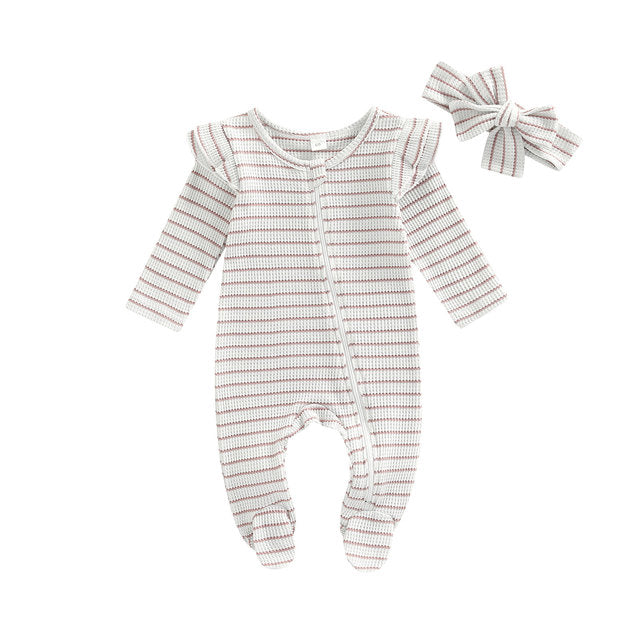 LULLABY Striped Romper with Headband