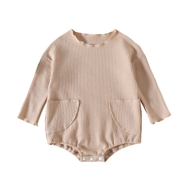 MAGGIE Waffle Knit Pocket Long-Sleeve