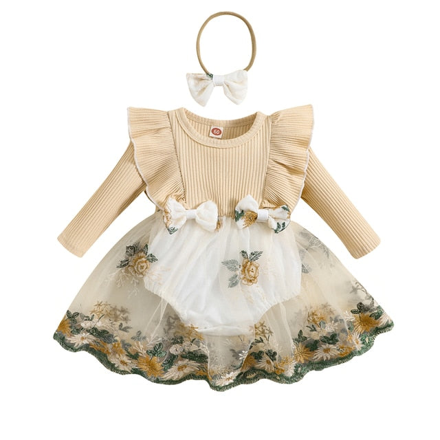 OPHELIA Embroidered Tulle Romper Dress - Hazel & Bo OPHELIA Embroidered Tulle Romper Dress - Hazel & Bo