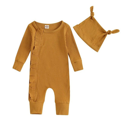 ALMA Ruffle Jumpsuit with Beanie